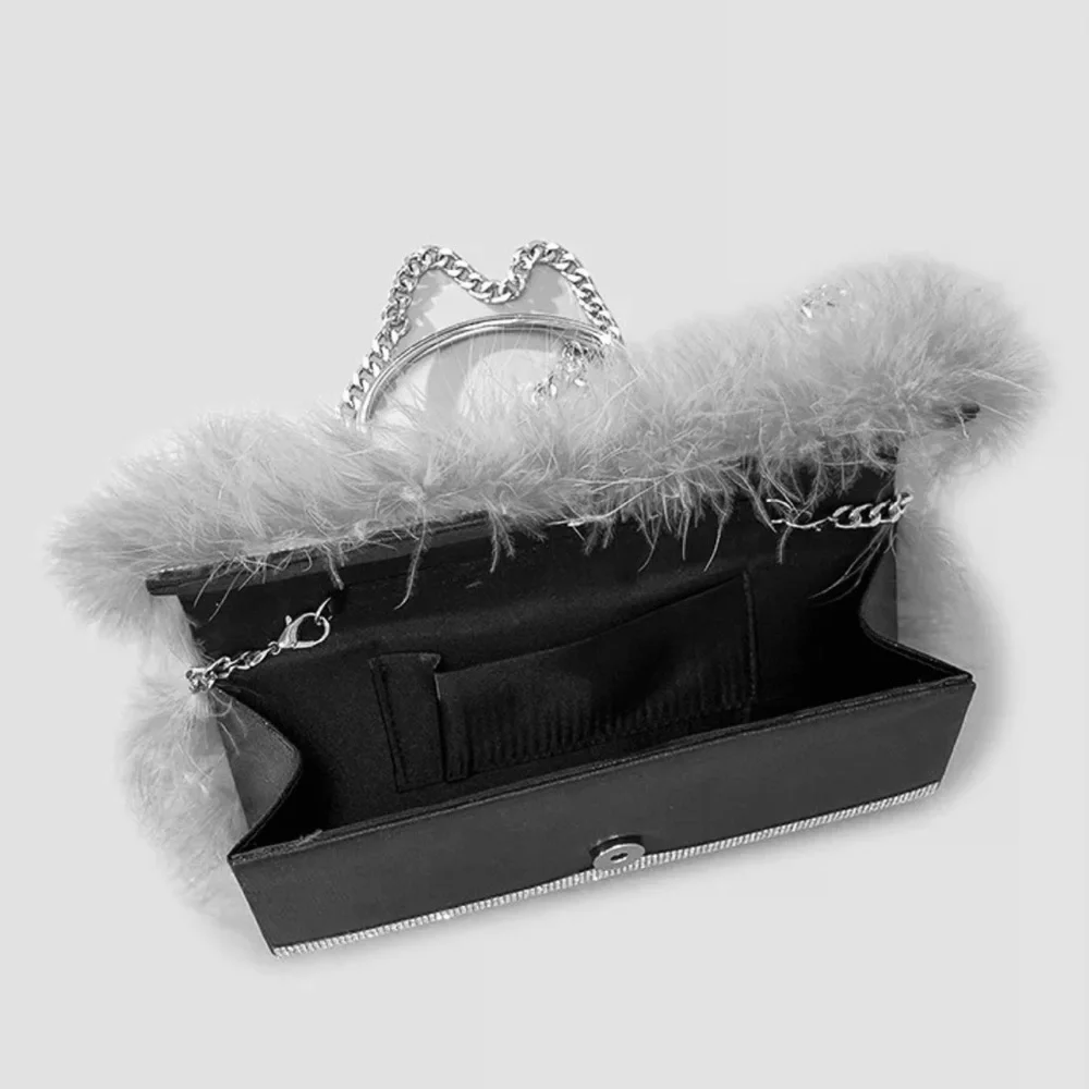Feather Embellished Handbag